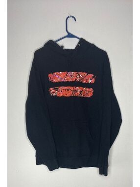 Ed Sheeran Tour Black Hoodie Large with Red Graphic Print Size Large